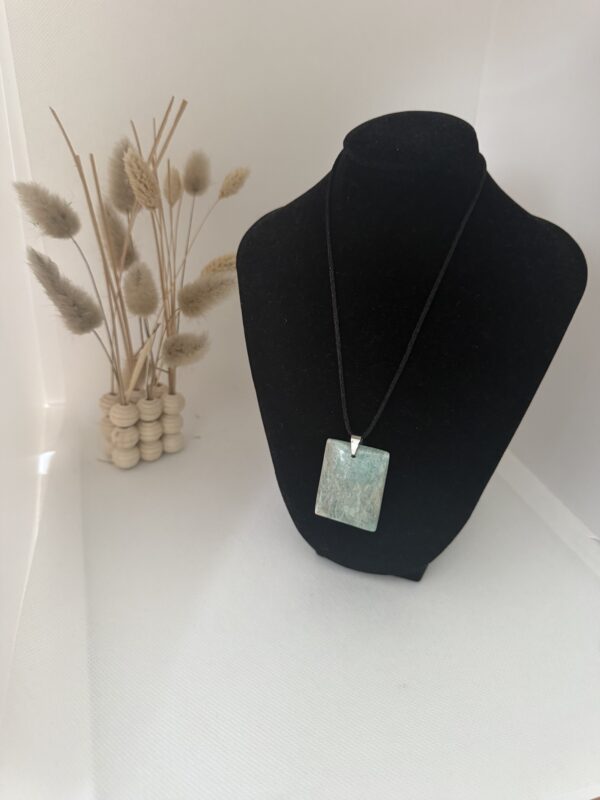 Pierre plate rectangle en amazonite