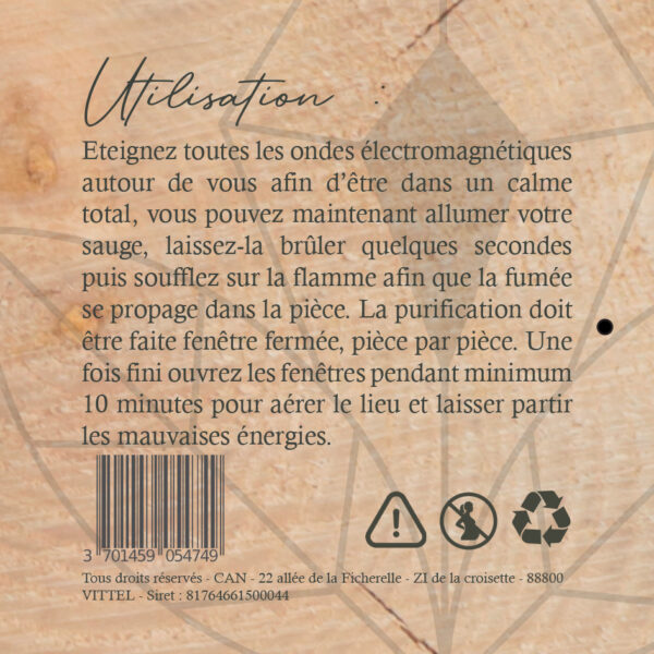 Bâton de sauge blanche avec poudre d’encens rouge – Image 3