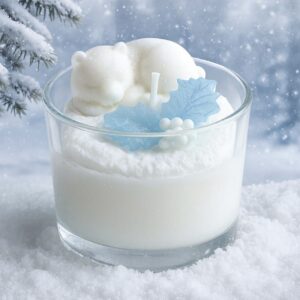Bougie verrine ALPAGA DE NOËL OURS 140g