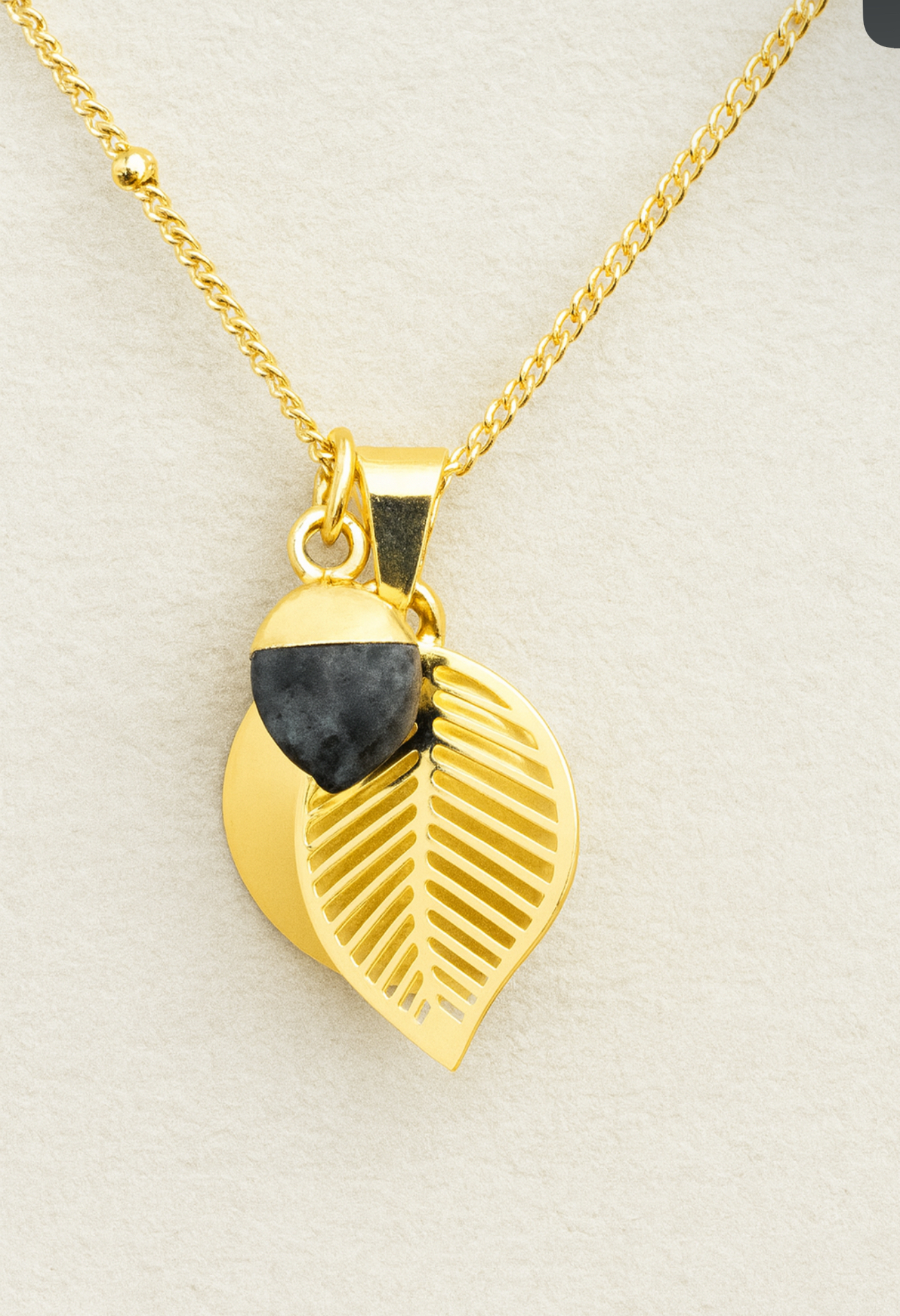 collier Bola feuille et labradorite – Image 2