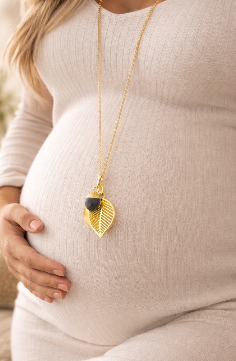 collier Bola feuille et labradorite