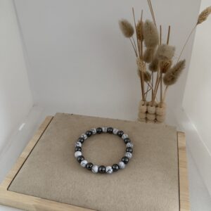 Bracelet howlite ~ hématite