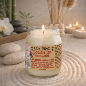 Bougie de massage caramel au beurre salé