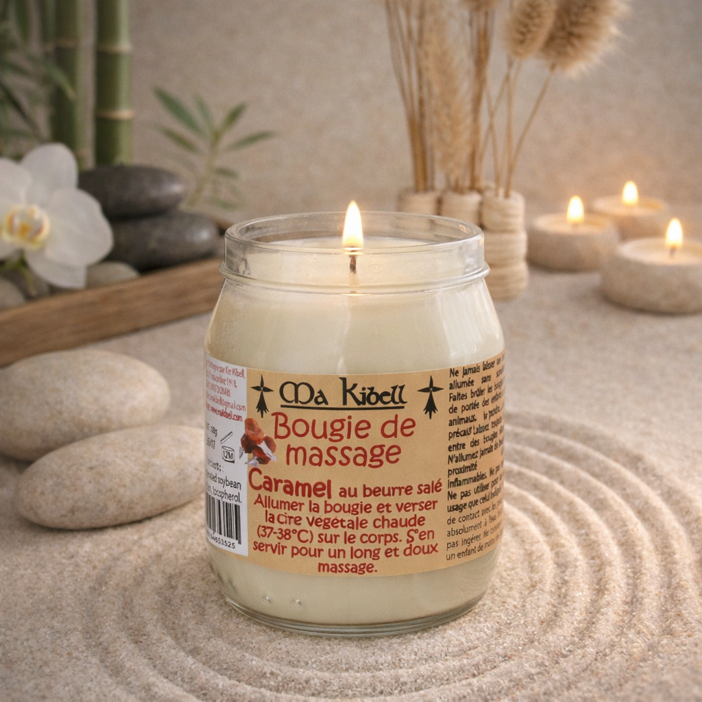 Bougie de massage caramel au beurre salé