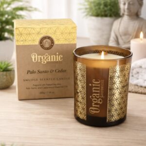 Bougie parfumée organic purification palo santo et cedre